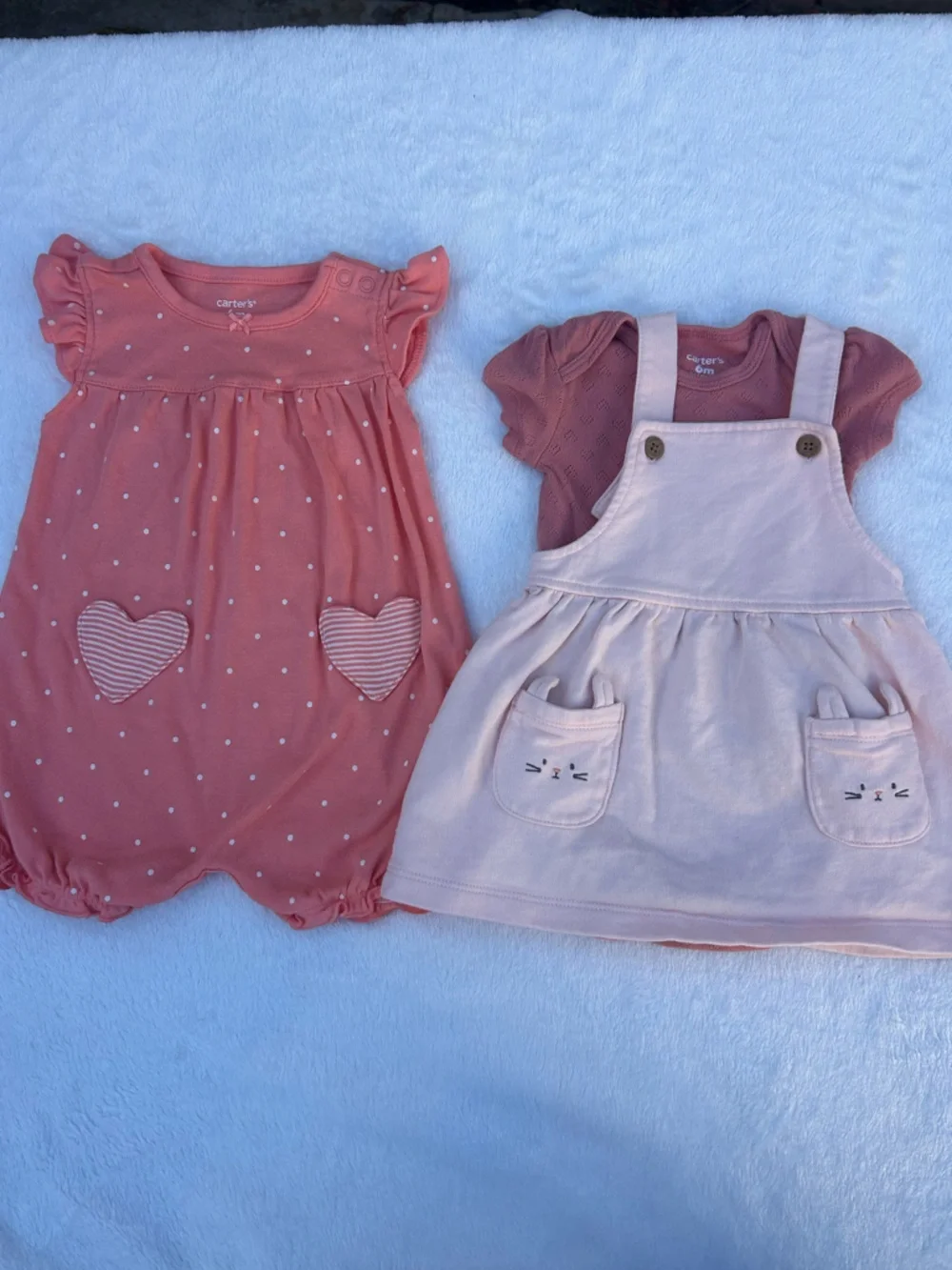 Carter's Coral and Blush Pink Baby Matching Sets